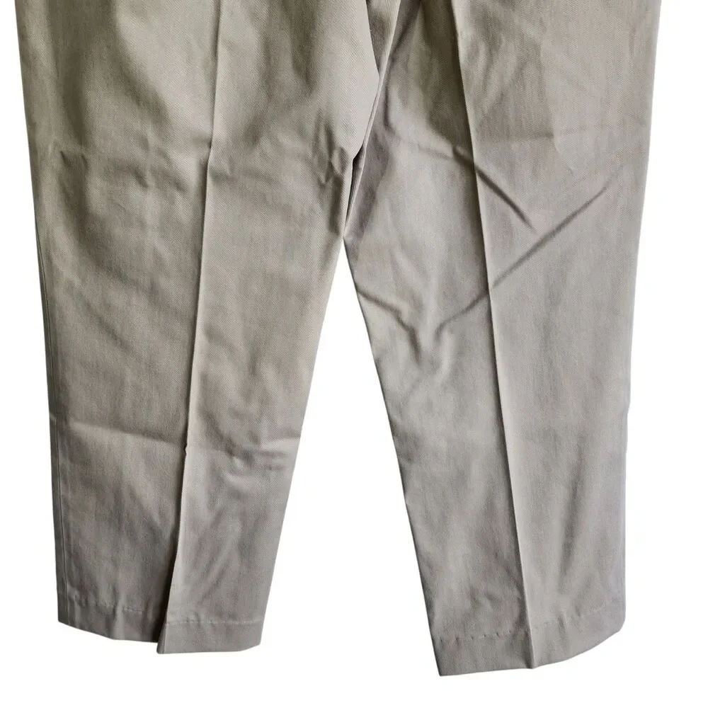NWT Orvis Men's Wrinkle-Free Chinos Khaki Pleated Pants Size 38 100% Cotton